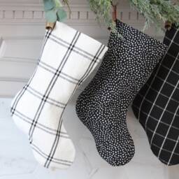 Modern Farmhouse Christmas Stockings - Black & White Holiday Minimalistic Family Custom Stocking - thumbnail 2