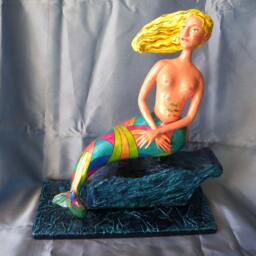 The Mermaid's Song_Ooak_Sculpture_Polymer Clay_Papier Mache - thumbnail 2