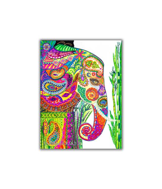 Abstract Colorful Elephant Canvas Art Print, Framed Painting Spirit Animal Art, Jungle Artwork, Fariba Farsad - image 1