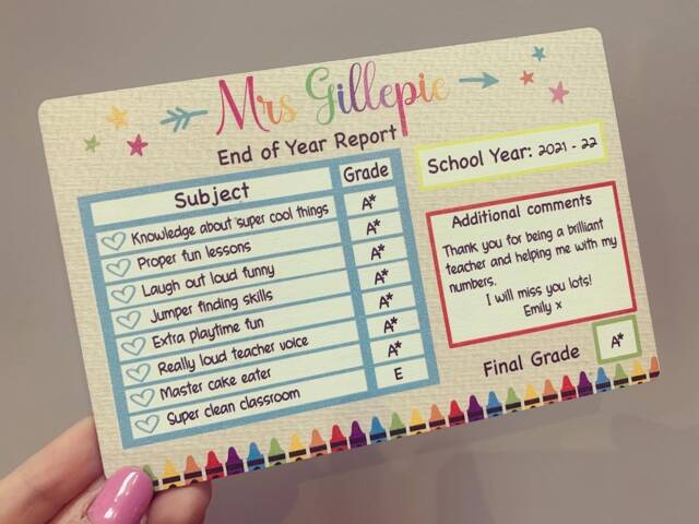 Personalised Teacher Quote Postcard, Thank You Gift, Classroom, Keepsake, School, Nursery, Childminder, Teaching Assistant, Books, Quirky