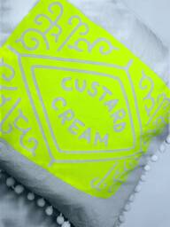 Fun Custard Cream Neon Cushion Cover With Pom Edging - thumbnail 1
