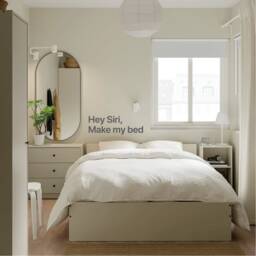 Hey Siri Make My Bed - Quote Removable Vinyl Wall Decal Stickers Bedroom Home Decor Art - thumbnail 3