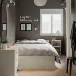 Hey Siri Make My Bed - Quote Removable Vinyl Wall Decal Stickers Bedroom Home Decor Art - thumbnail 2