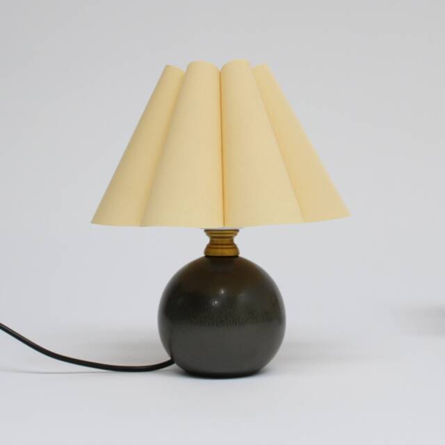 Khaki Pink Fabric Bedside Lamp, Ceramic Base - image 1