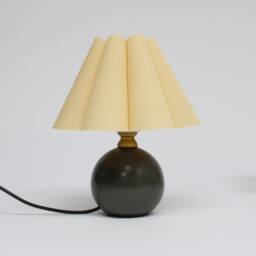 Khaki Pink Fabric Bedside Lamp, Ceramic Base - thumbnail 1