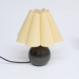 Khaki Pink Fabric Bedside Lamp, Ceramic Base - thumbnail 3