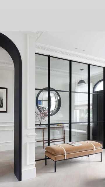 Handmade Black & Gold Convex Wall Mirror - 44 Inch - image 1