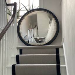 Handmade Black & Gold Convex Wall Mirror - 44 Inch - thumbnail 4