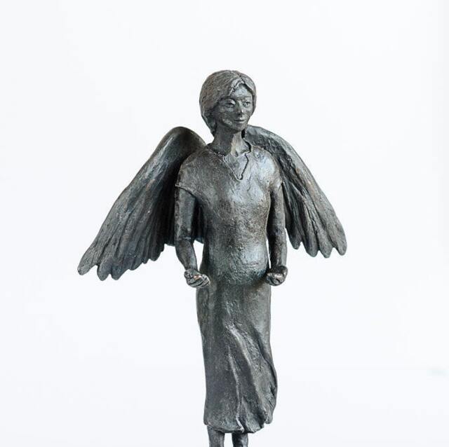 Angel With Base, Bronze Sculpture, Patinated - Delivery Time 8 Weeks - image 1