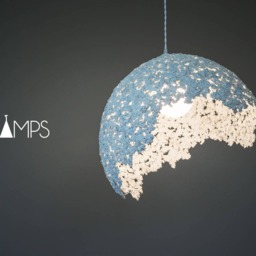 Paper Mache Lamp, Pendant Light, Hanging Paper Industrial Pulp Eco Friendly, Grey - thumbnail 3