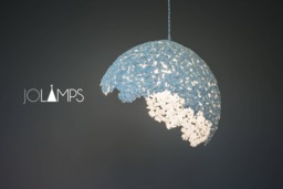Paper Mache Lamp, Pendant Light, Hanging Paper Industrial Pulp Eco Friendly, Grey - thumbnail 1