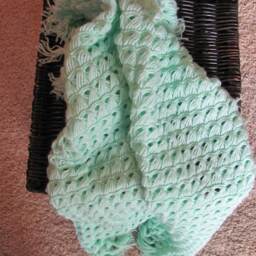 Crochet Baby Blanket ~ Pale Green - thumbnail 3