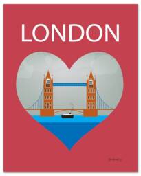 London Skyline Art Print, Map, Decor, England UK Art, British Baby Wall Decor, Underground Style E8-O-Lon2 - thumbnail 1