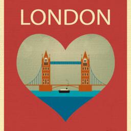 London Skyline Art Print, Map, Decor, England UK Art, British Baby Wall Decor, Underground Style E8-O-Lon2 - thumbnail 2