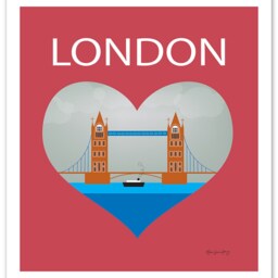 London Skyline Art Print, Map, Decor, England UK Art, British Baby Wall Decor, Underground Style E8-O-Lon2 - thumbnail 3