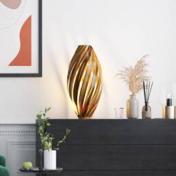 "Floor Lamp From Gum Tree - Amber Wood 20"", 24"" & 28" - thumbnail 1