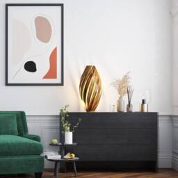 "Floor Lamp From Gum Tree - Amber Wood 20"", 24"" & 28" - thumbnail 2