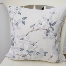 Laura Ashley Grey Silver Iona Cushion, Handmade With Zip Fastening - thumbnail 2