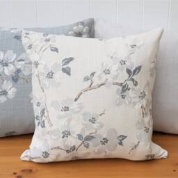 Laura Ashley Grey Silver Iona Cushion, Handmade With Zip Fastening - thumbnail 3