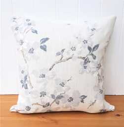 Laura Ashley Grey Silver Iona Cushion, Handmade With Zip Fastening