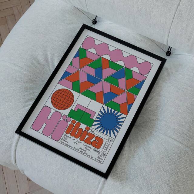 H?? Ibiza Club Print - Poster Wall Art Geometric Funky Dj Clubbing Patterned Bauhaus House Music - image 1
