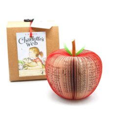 Charlotte's Web Book Apple - Literary Lover Gift Personalised Teacher Handmade Art - thumbnail 1
