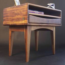 Set Of 2 Bedside Tables, Pair Of Nightstands Fabricated in American Walnut, Drawer Table, Nightstands Organizer - thumbnail 1