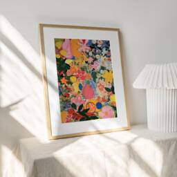 Floral Art Print - Abstract Flowers Illustration Poster - thumbnail 1