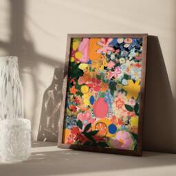 Floral Art Print - Abstract Flowers Illustration Poster - thumbnail 2