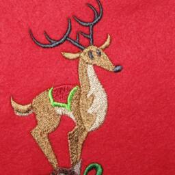 Sled Christmas Stocking/ Felt Reindeer Personalized Stocking - thumbnail 3