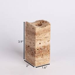 Natural Beige Travertine Candlestick Holder - thumbnail 4