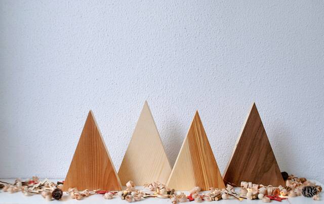 Wood Christmas Tree, Set Of 4 Rustic Decor Wooden Farmhouse Mini Tree - image 1