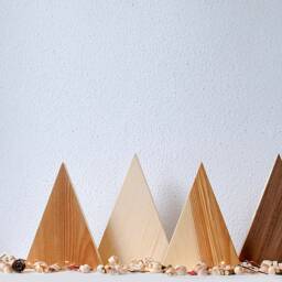 Wood Christmas Tree, Set Of 4 Rustic Decor Wooden Farmhouse Mini Tree - thumbnail 2