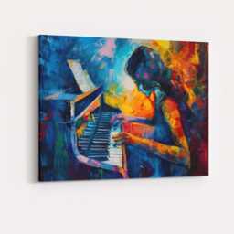 Colourful Expressionist Woman Playing Grand Piano Canvas Wall Art Print Decor Picture Ready To Hang - thumbnail 4