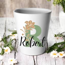 Personalised Green Name & Initial Plant Pot/Succulent Cactus Flower Custom Design Birthday New Home Gift - thumbnail 3