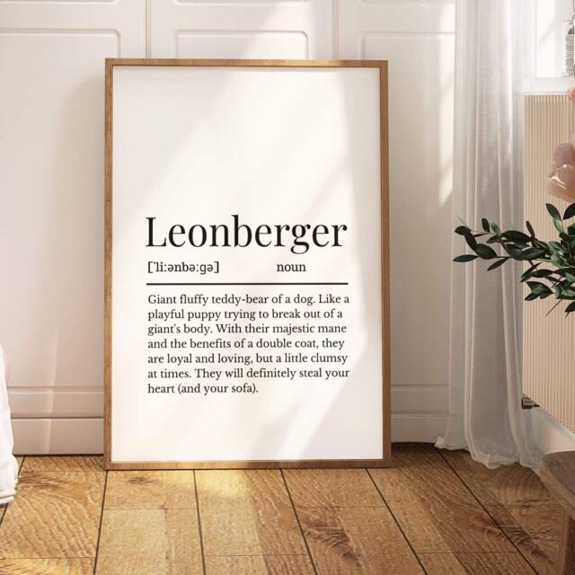 Leonberger Definition Print, Wall Print For Owner, Dog Owner Gift, Mum - image 1