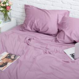 Cotton Sateen Bedding Set Of 5 Pieces in Lilac. Flat Sheet, Fitted Duvet Cover, 2 Pillowcases. Twin Full Queen Au Eu
