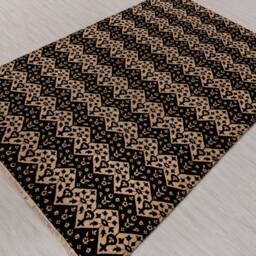 6x9 Rug Black Beige Modern Oriental Design Rugs Handmade Wool #630 - 180x275 cms - thumbnail 3