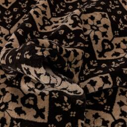6x9 Rug Black Beige Modern Oriental Design Rugs Handmade Wool #630 - 180x275 cms - thumbnail 4