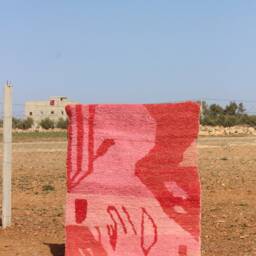 Handmade Boujad Wool Rug Abstract Berber Moroccan Carpet - thumbnail 4