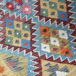 Multicolour Kilim Rug, Handmade Artisan Afghan Turkish Persian Navajo Scandinavian Bohemian Flatweave Natural Wool Rug 152x98 cm - thumbnail 4