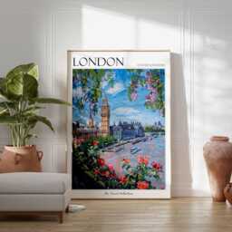 London Travel Poster Big Ben & Tower Bridge Art Print - thumbnail 2