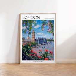 London Travel Poster Big Ben & Tower Bridge Art Print - thumbnail 3