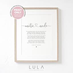 Personalised Auntie & Uncle Unframed Poem A4 Print, & Gift, Gift From Niece Nephew, Christmas - thumbnail 3
