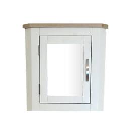 Mirrored Bathroom Corner Cabinet White Painted Wall Mounted 601P - thumbnail 1