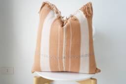 Brown Tribal Hemp Hand Woven Natural Dye Color Hmong Lumbar Pillow Cover - thumbnail 1