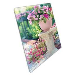 Pink Plant Pot Canvas Wall Art On Decorative Column For Stylish Home Office Decor - thumbnail 1