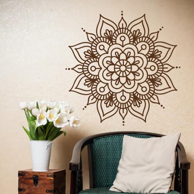 Mandala Wall Decals Bedroom Yoga Art, Boho Meditation Sticker #35 - image 1