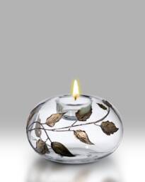 Gold Leaf - 13cm Tea Light Holder By Nobile Glassware - thumbnail 1