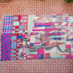 Moroccan Rug - Wool Beni Ourain Berber Rug-Beniouraincarpet-Colorful Rug-Pink Rug-Rainbow Rug-Morokko Teppish-Azilal Rug-Custom Rug - thumbnail 2